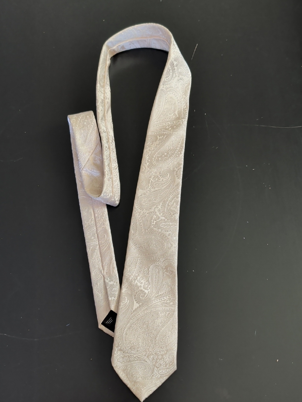 Express Cream Paisley Silk Tie